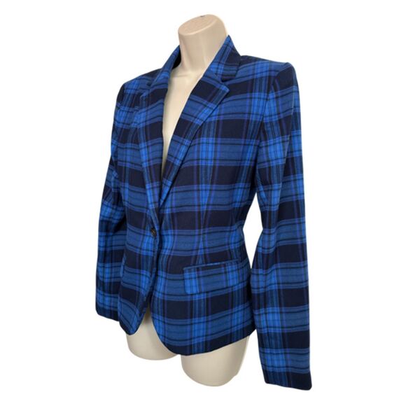 Merona Blue Plaid Flannel Tailored Fit  Blazer - Picture 5 of 13